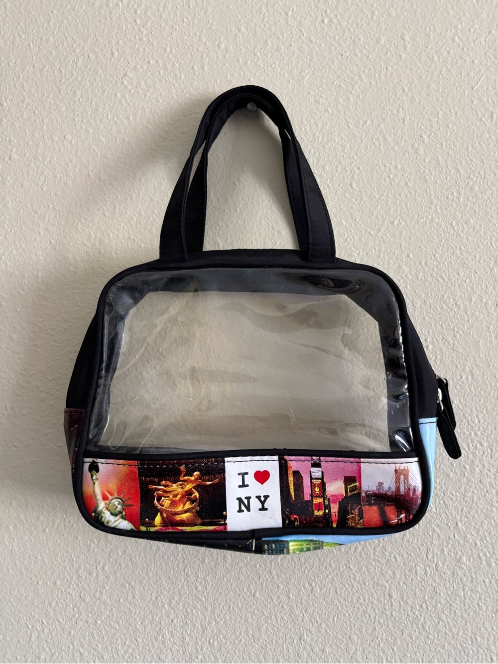 Y2K I Love NY Clear souvenir clear bag - Black